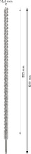 Vrták do betonu PRO SDS plus-5X, 18 × 550 × 600 mm