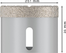 Děrovka pro suché vrtání PRO Ceramic dry, 51 × 35 mm, X-Lock
