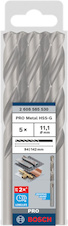 Vrták do kovu PRO Metal HSS-G standardní délky, 11,1 × 94 × 142 mm, 5 ks
