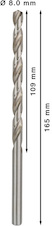 Vrták do kovu PRO Metal HSS-G dlouhý, 8 × 109 × 165 mm, 5 ks