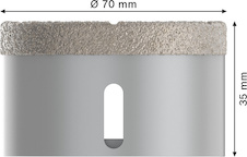 Děrovka pro suché vrtání PRO Ceramic dry, 70 × 35 mm, X-Lock