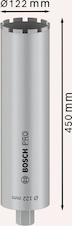 Vrtací korunka PRO Core Cutter wet pro vrtání za mokra, 122 × 450 mm, UNC 1¼″