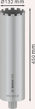 Vrtací korunka PRO Core Cutter wet pro vrtání za mokra, 132 × 450 mm, UNC 1¼″