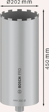 Vrtací korunka PRO Core Cutter wet pro vrtání za mokra, 202 × 450 mm, UNC 1¼″