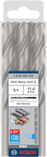 Vrták do kovu PRO Metal HSS-G standardní délky, 11,4 × 94 × 142 mm, 5 ks