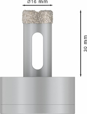 Děrovka pro suché vrtání PRO Ceramic dry, 16 × 30 mm, X-Lock