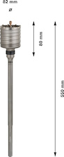 Vrtací korunka PRO SDS max-5 Core Cutter, jeden kus, 82 × 80 × 420 mm