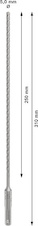 Vrták do betonu PRO SDS plus-5X, 5 × 250 × 310 mm
