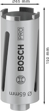 Vrtací korunka PRO Core Cutter dry pro vrtání za sucha, 65 × 150 mm, G ½″