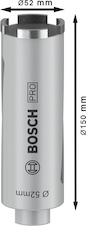 Vrtací korunka PRO Core Cutter dry pro vrtání za sucha, 52 × 150 mm, G ½″