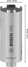 Vrtací korunka PRO Core Cutter dry pro vrtání za sucha, 60 × 150 mm, G ½″