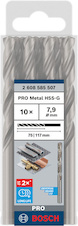 Vrták do kovu PRO Metal HSS-G standardní délky, 7,9 × 75 × 117 mm, 10 ks
