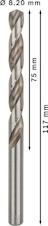 Vrták do kovu PRO Metal HSS-G standardní délky, 8,2 × 75 × 117 mm, 5 ks