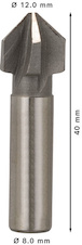 Záhlubník PRO Steel HSS, 12 × 40 mm, M6