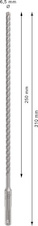Vrták do betonu PRO SDS plus-5X, 6,5 × 250 × 310 mm