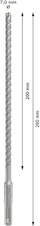 Vrták do betonu PRO SDS plus-5X, 7 × 200 × 260 mm