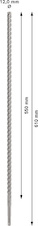 Vrták do betonu PRO SDS plus-5X, 12 × 550 × 610 mm