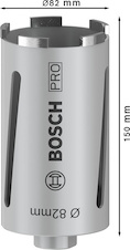 Vrtací korunka PRO Core Cutter dry pro vrtání za sucha, 82 × 150 mm, G ½″