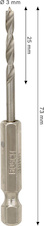 Vrták HSS do dřeva PRO Wood HSS, 3 × 25 × 73 mm