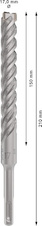 Vrták do betonu PRO SDS plus-5X, 17 × 150 × 210 mm
