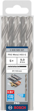 Vrták do kovu PRO Metal HSS-G standardní délky, 9,9 × 87 × 133 mm, 5 ks