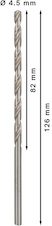 Vrták do kovu PRO Metal HSS-G dlouhý, 4,5 × 82 × 126 mm, 5 ks