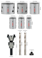 Desetidílná sada děrovek PRO Multi Material, unašeč Q-Lock