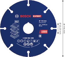Karbidový řezací kotouč EXPERT Multi Material, 115 × 22,23 mm