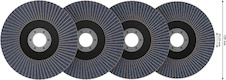 Sada lamelových brusných kotoučů X451, 125 × 22,23 mm, G40; 60; 80; 120, T27, 60 ks