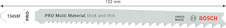 Pilový plátek pro přímočaré pily PRO Multi Material thick and thin T345XF, 132 mm, 5 ks