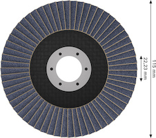 Lamelový brusný kotouč X451, 115 × 22,23 mm, G40, T29, 60 ks