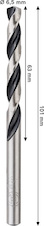 Vrták do kovu Metal HSS, 6,5 × 63 × 101 mm, stopka CYL