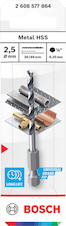 Vrták do kovu Metal HSS, 2,5 × 30 × 69 mm, zúžená stopka HEX ¼"