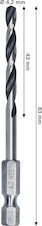 Vrták do kovu Metal HSS, 4,2 × 43 × 83 mm, zúžená stopka HEX ¼"