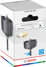 Děrovka na dřevo a sádrokarton s upínacím krkem, 60 x 25 mm