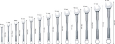 Sada kombinovaných klíčů, 6–19 mm, 12 ks