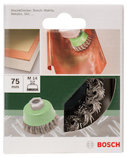 Hrncovitý kartáč pro úhlové a přímé brusky – spletený drát, nerezový, 75 mm