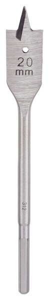 Plochý frézovací vrták, šestihran D = 20,0 mm; L = 160 mm