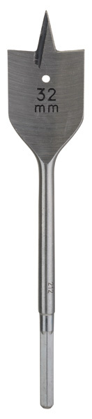 Plochý frézovací vrták, šestihran D = 32,0 mm; L = 165 mm