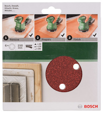 6dílná sada brusných papírů pro excentrické brusky 150 mm
