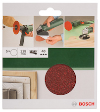 5dílná sada brusných papírů pro úhlové brusky D = 115 mm; G = 40; 5 ks