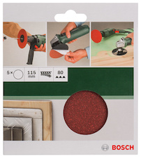 5dílná sada brusných papíru pro úhlové brusky D = 115 mm; G = 80; 5 ks
