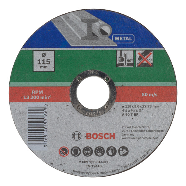 Dělicí kotouč rovný, kov D = 115 mm; Tloušťka = 1,6 mm