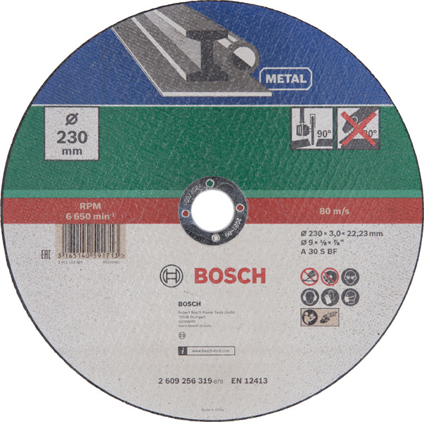 Dělicí kotouč rovný, kov D = 230 mm; Tloušťka = 3,0 mm
