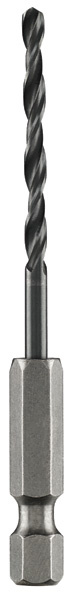 Spirálový vrták do kovu HSS-R, DIN 338 se 1/4" šestihrannou stopkou D = 3,0 mm; L = 73 mm
