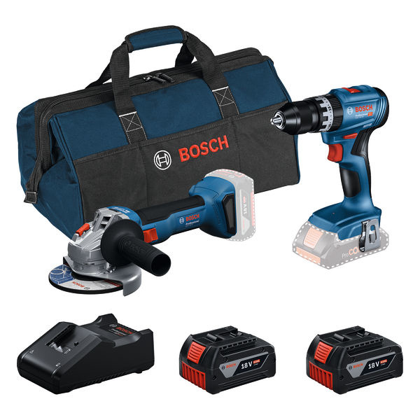 Kombinovaná sada Sada 2 kusů 18V nářadí: GSB 18V-45 + GWS 18V-8 + 2× GBA 4.0 Ah + GAL 18V-40 + RAF BAG