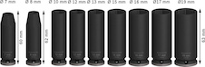 Sada PRO Impact Socket Set, ⅜″, prodloužené, 9 ks