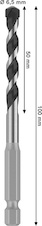Vrták PRO HEX-5, 6,5 × 50 × 100 mm