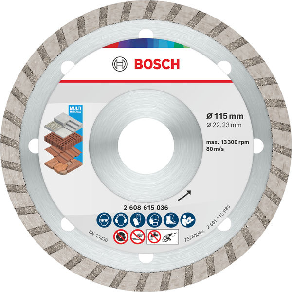 Diamantový řezací kotouč Multi Material turbo, 115 x 22,23 x 7 mm