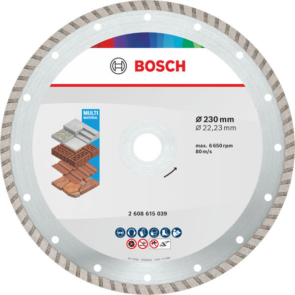 Diamantový řezací kotouč Multi Material turbo, 230 x 22,23 x 7 mm, 10 ks